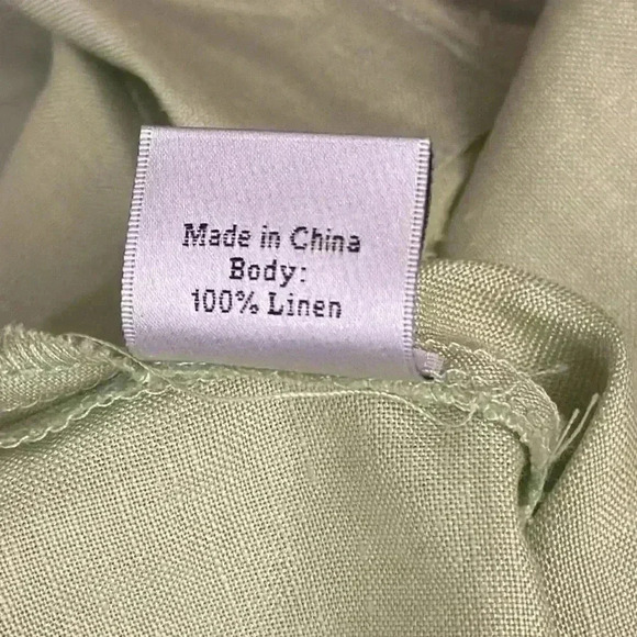 Toofan size small, aloe colored linen shirt, NWT - Picture 9 of 10